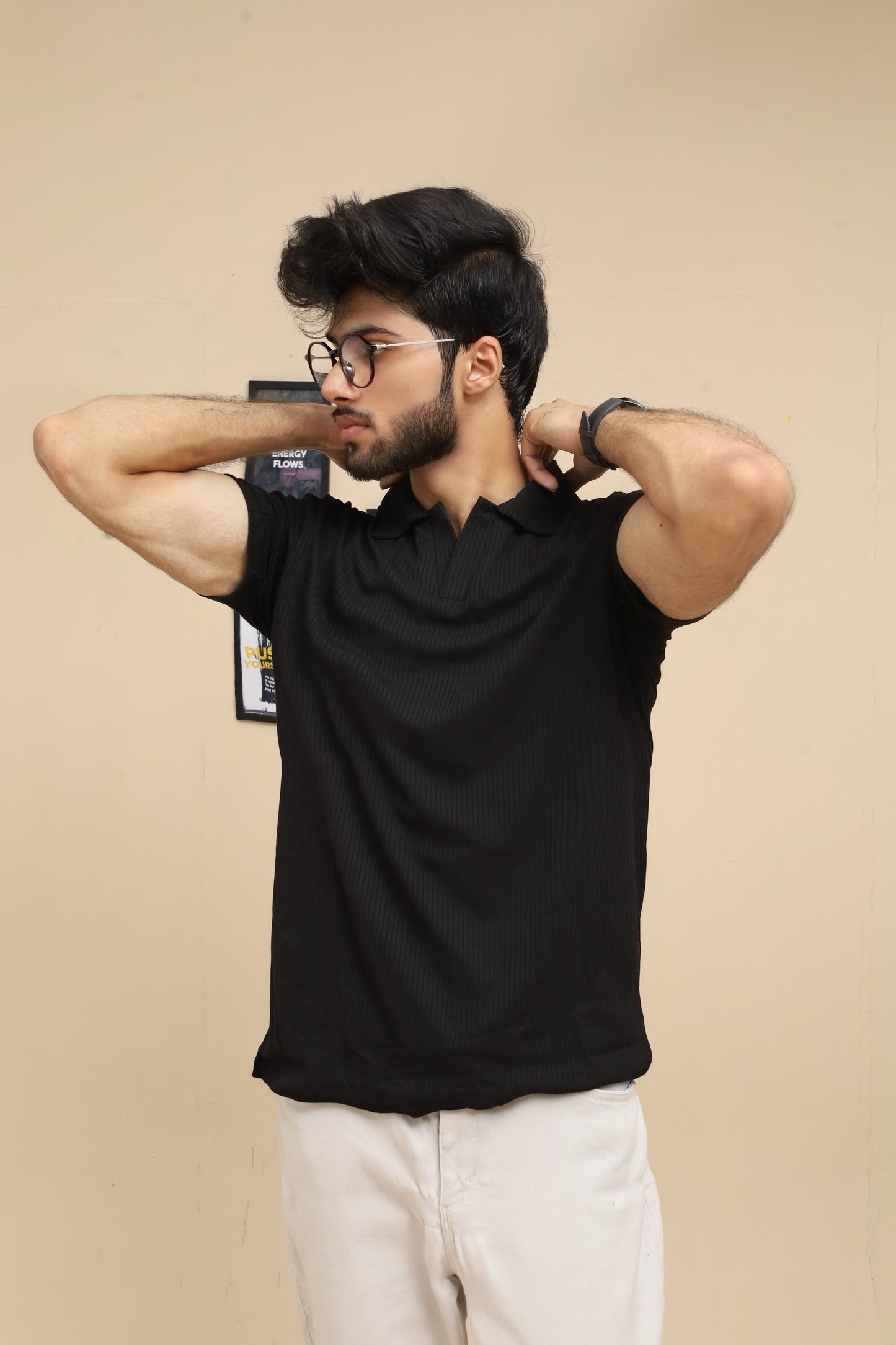 Drop Needle Black Polo