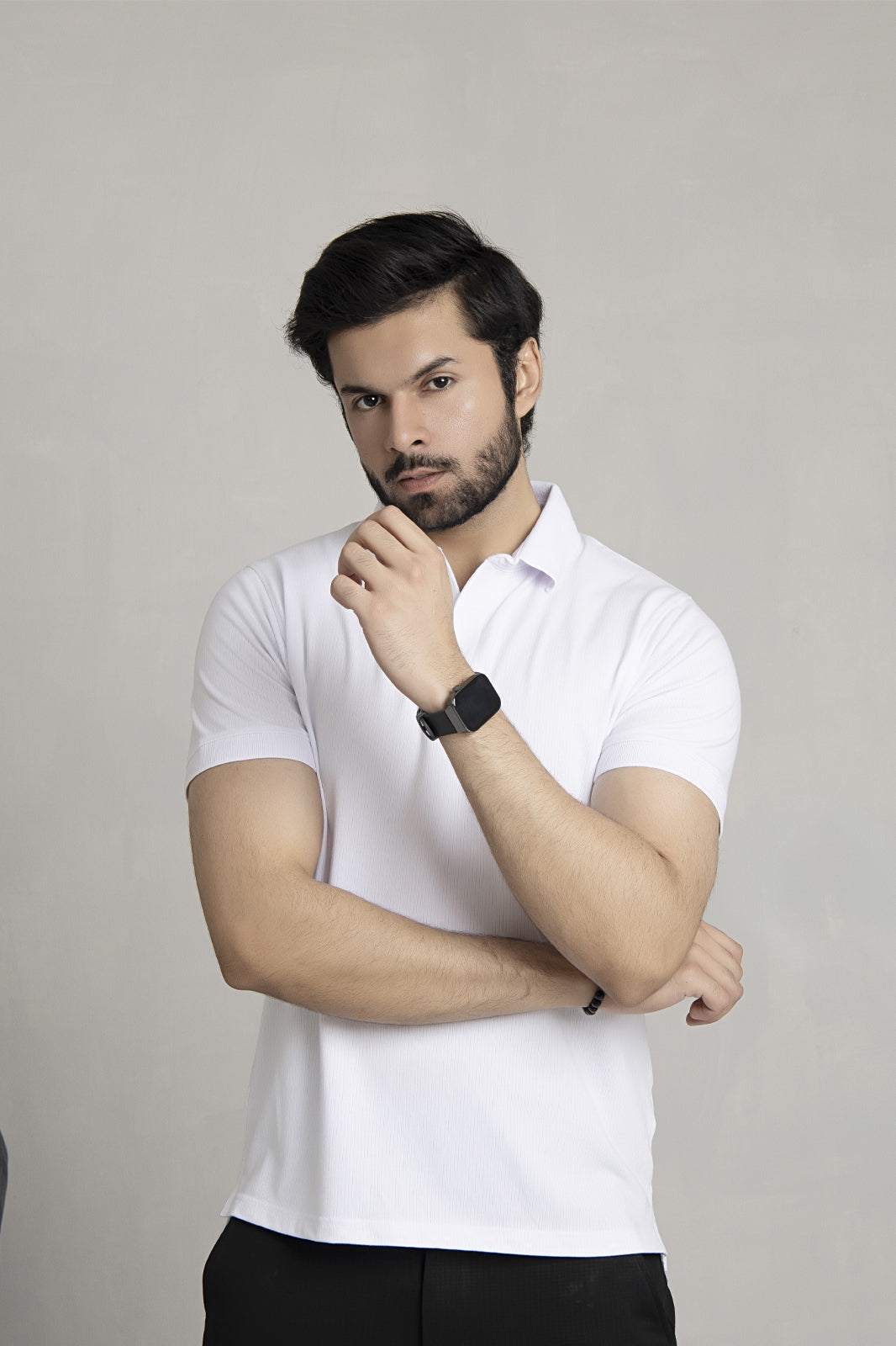 Drop Needle White Polo