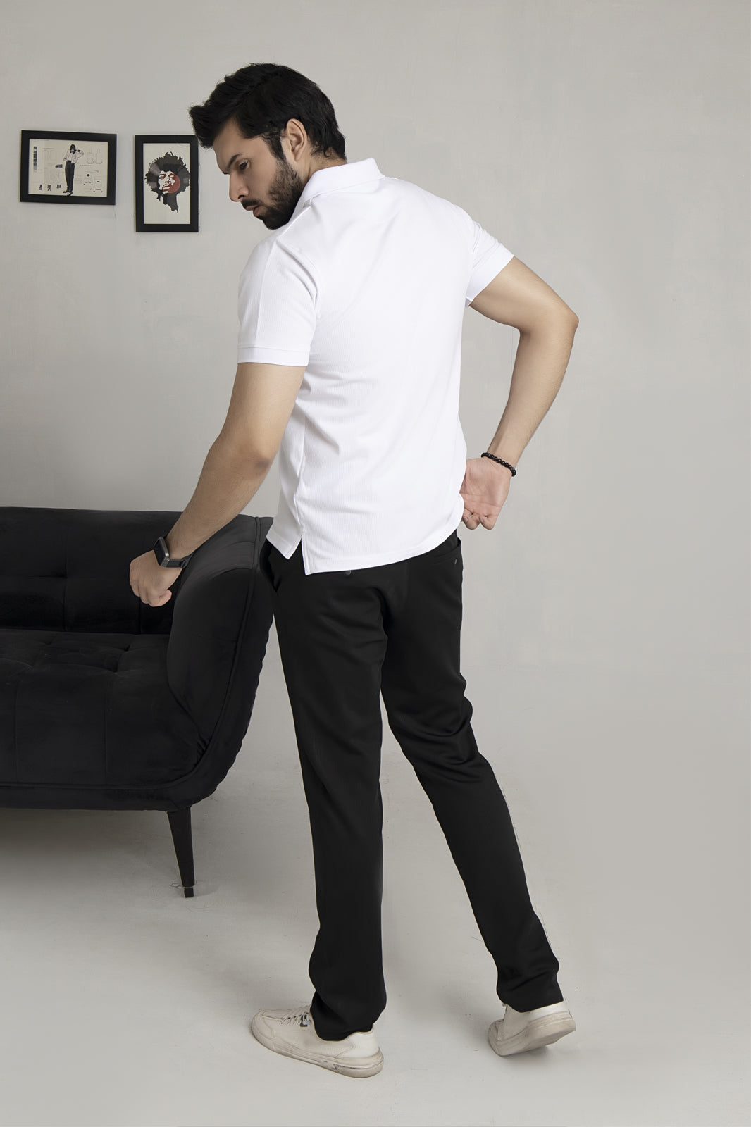 Drop Needle White Polo