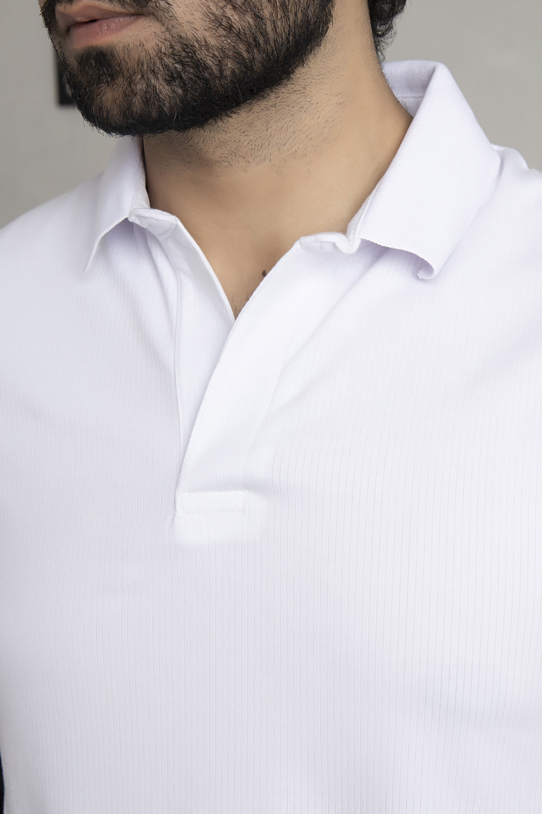 Drop Needle White Polo