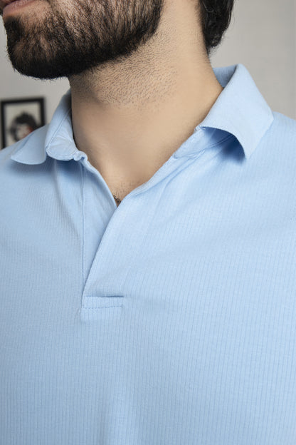 Drop Needle Sky Blue Polo