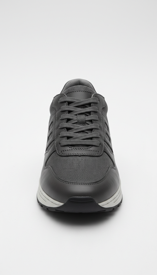 Leather Sneaker With Mesh Panels