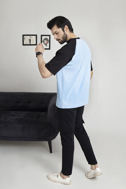 Raglan Sleeve Blue Drop Shoulder
