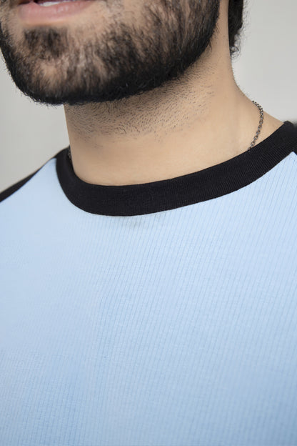 Raglan Sleeve Blue Drop Shoulder