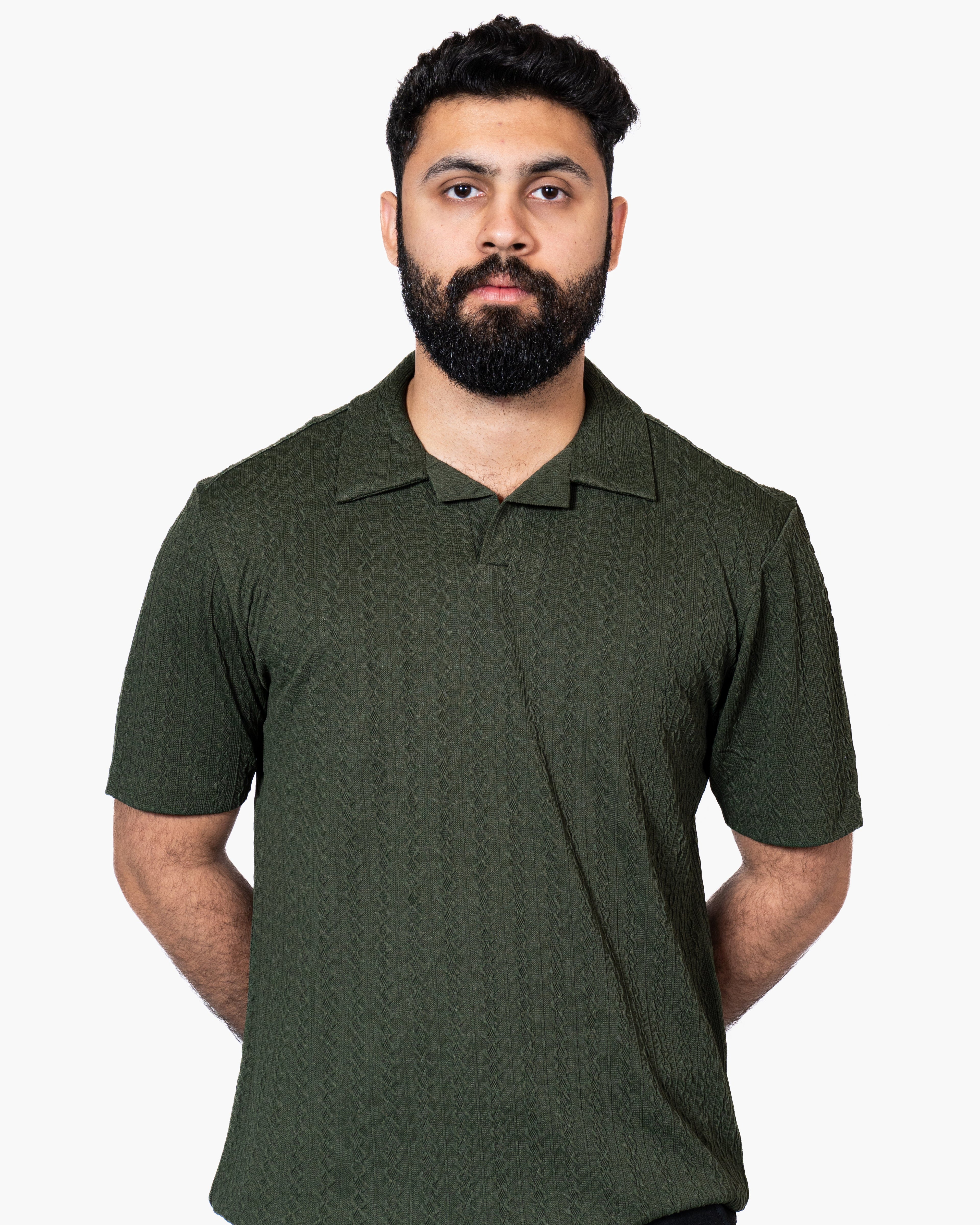 Olive Green Knitted Polo