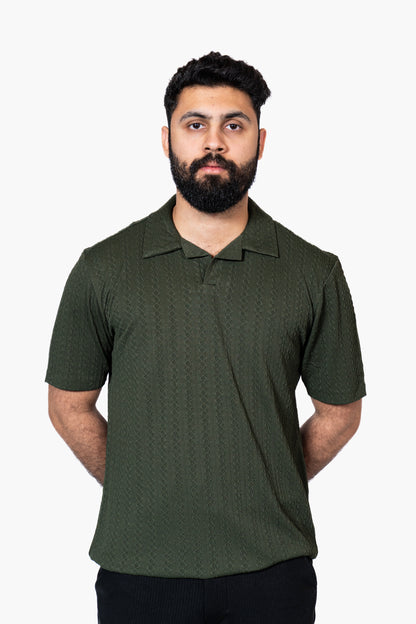 Olive Green Knitted Polo