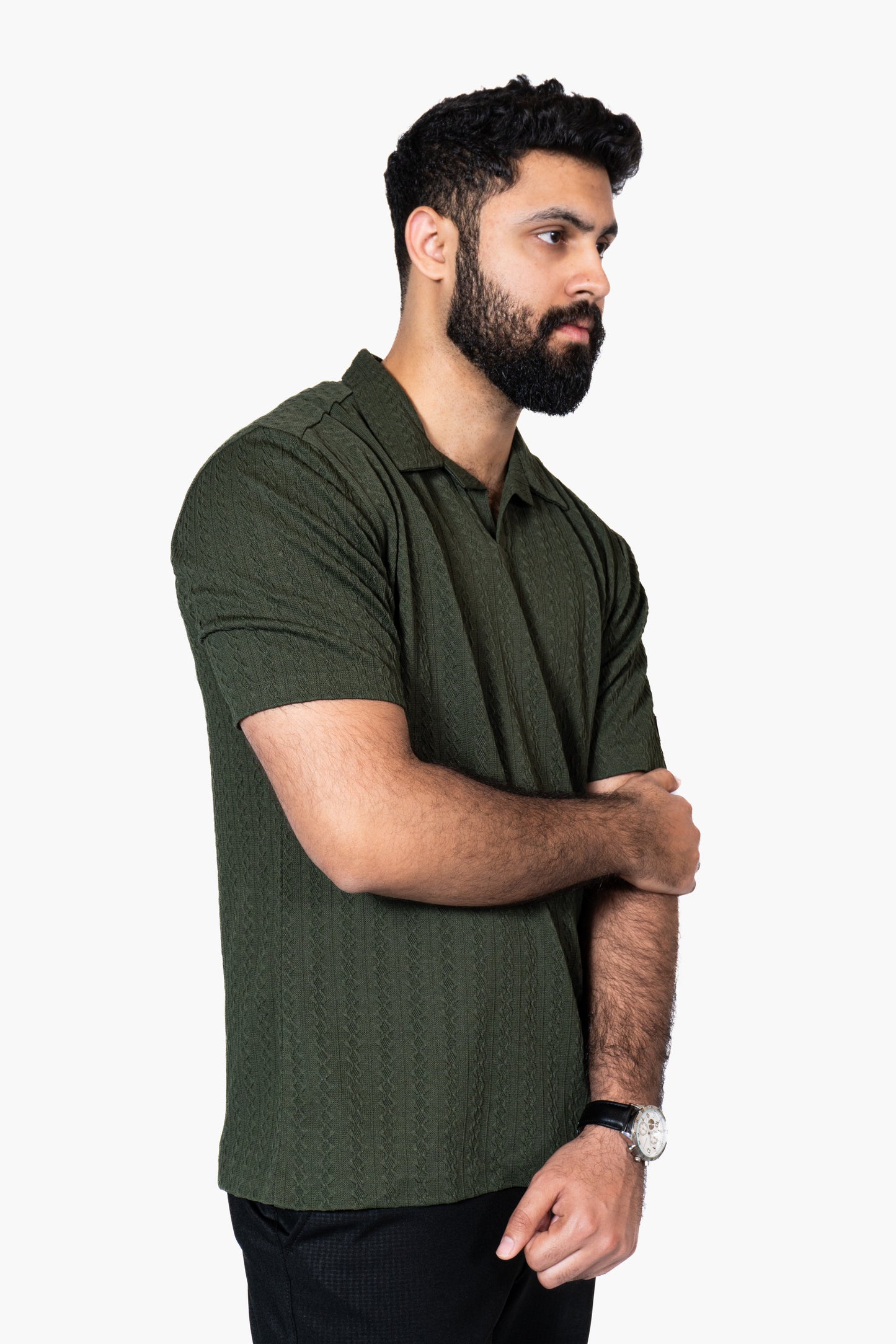 Olive Green Knitted Polo