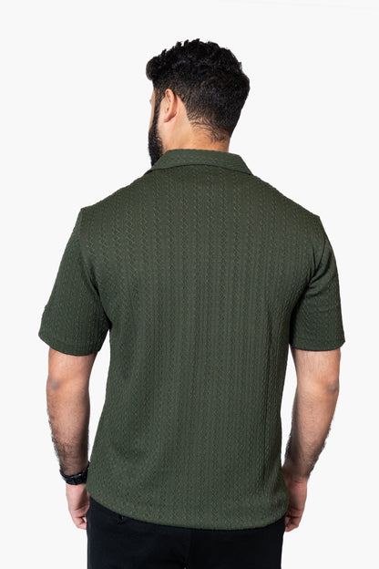 Olive Green Knitted Polo