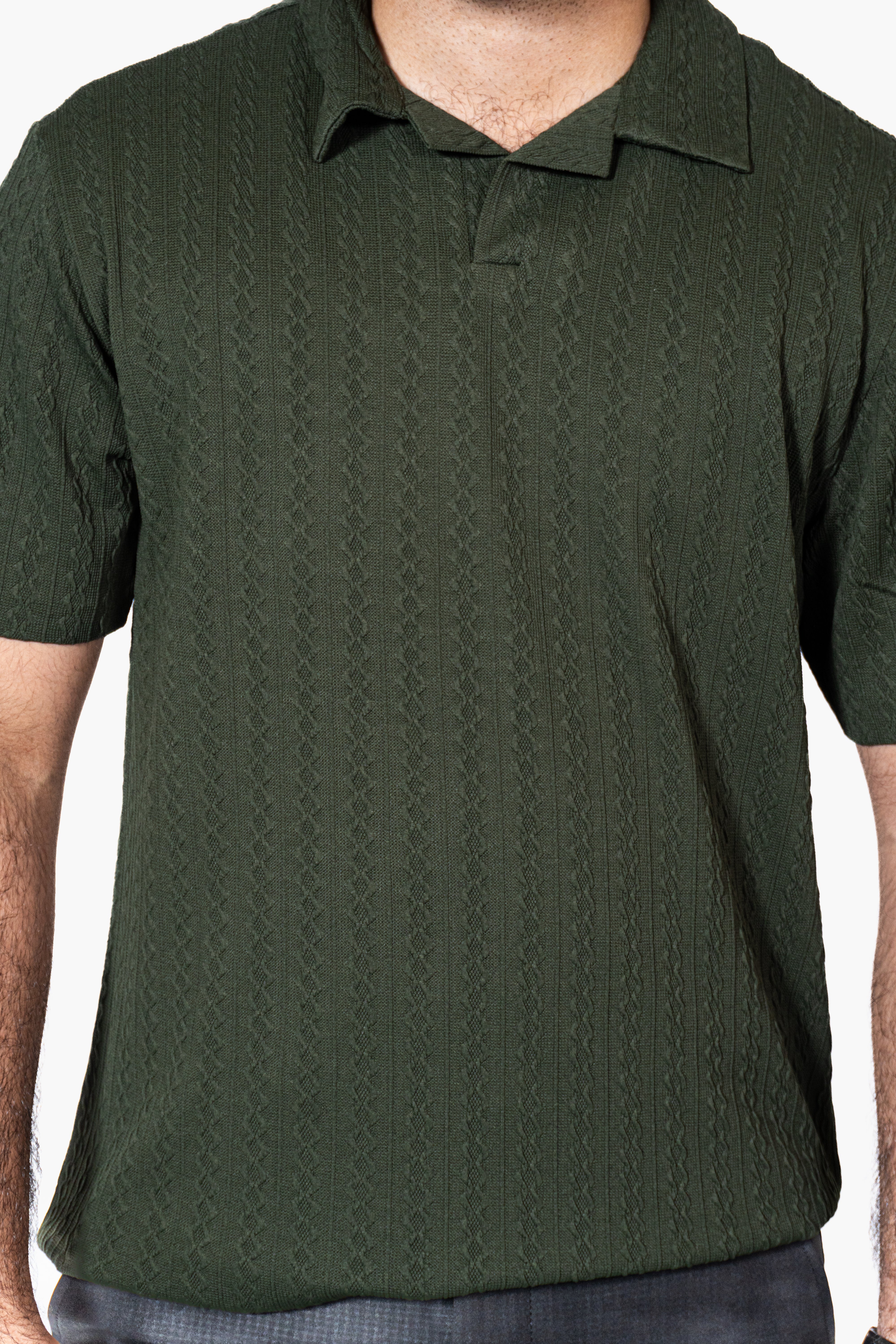 Olive Green Knitted Polo – DAYYAR