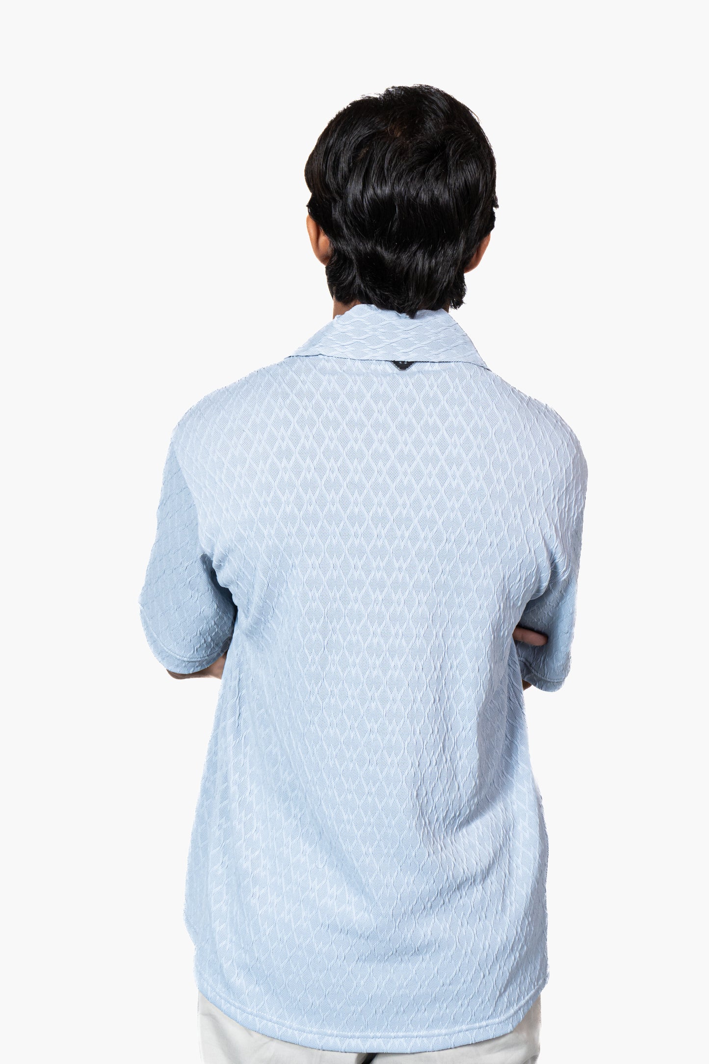 Sky Blue Knitted Button Down