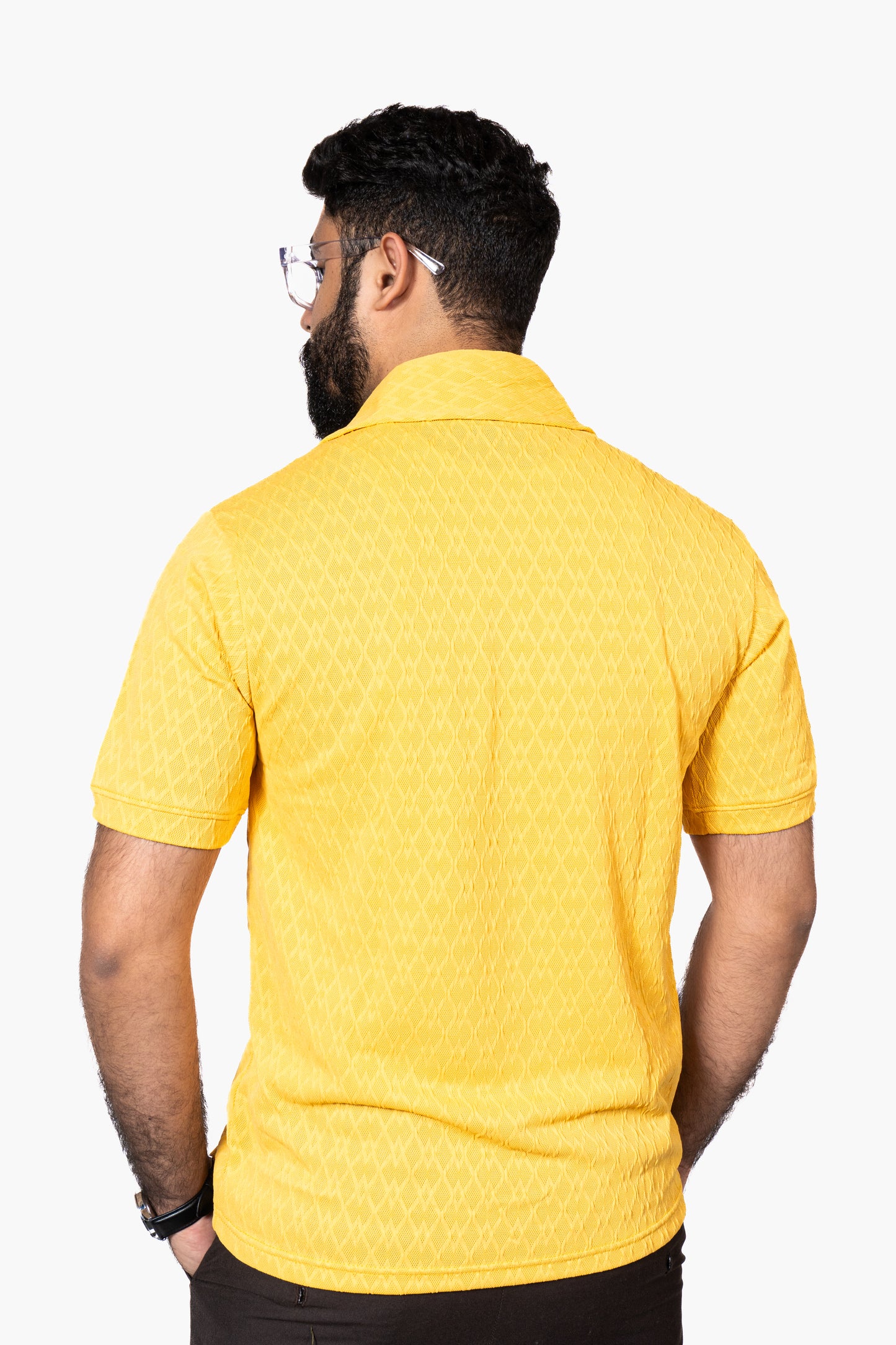 Yellow Knitted Button Down