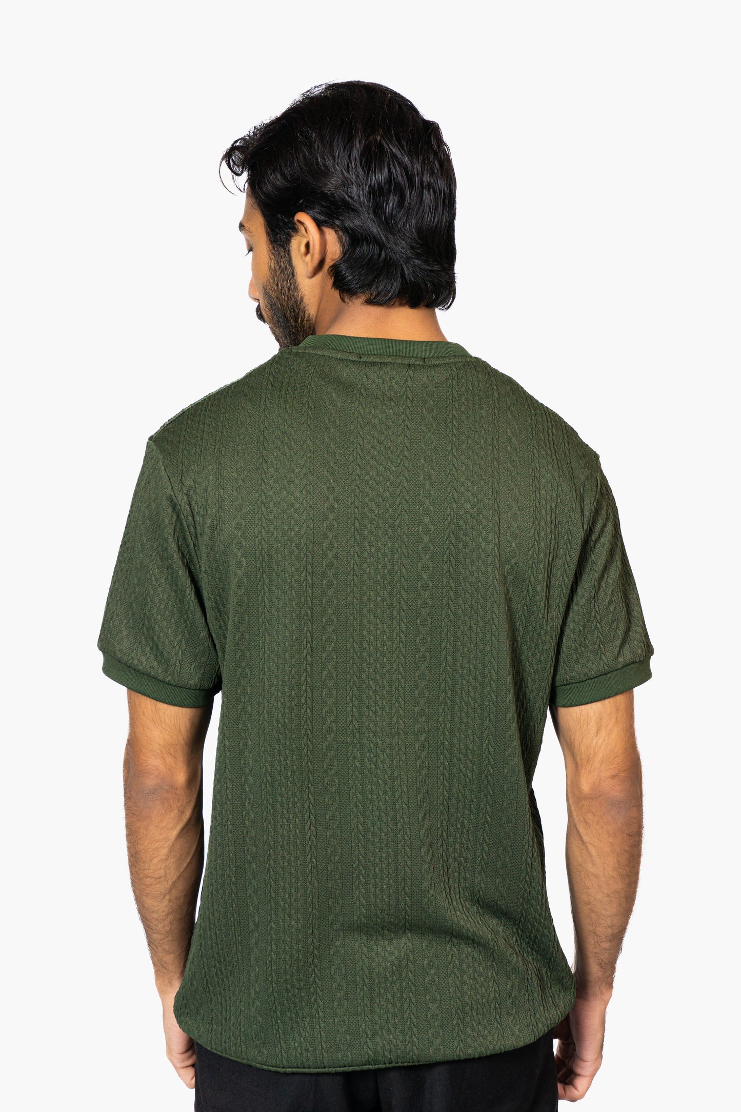 Olive Green Knitted Crew Neck