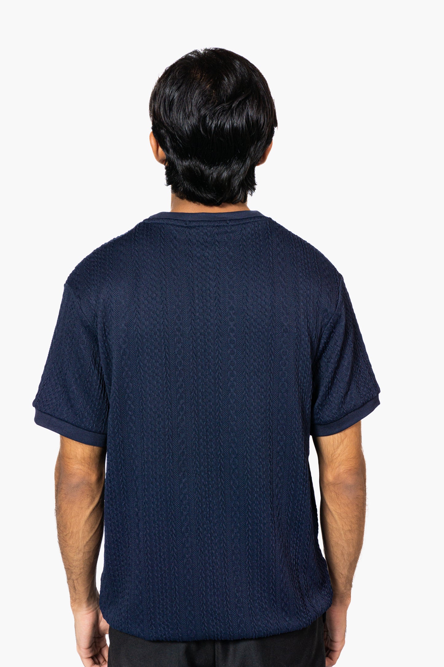 Dark Blue Knitted Crew Neck