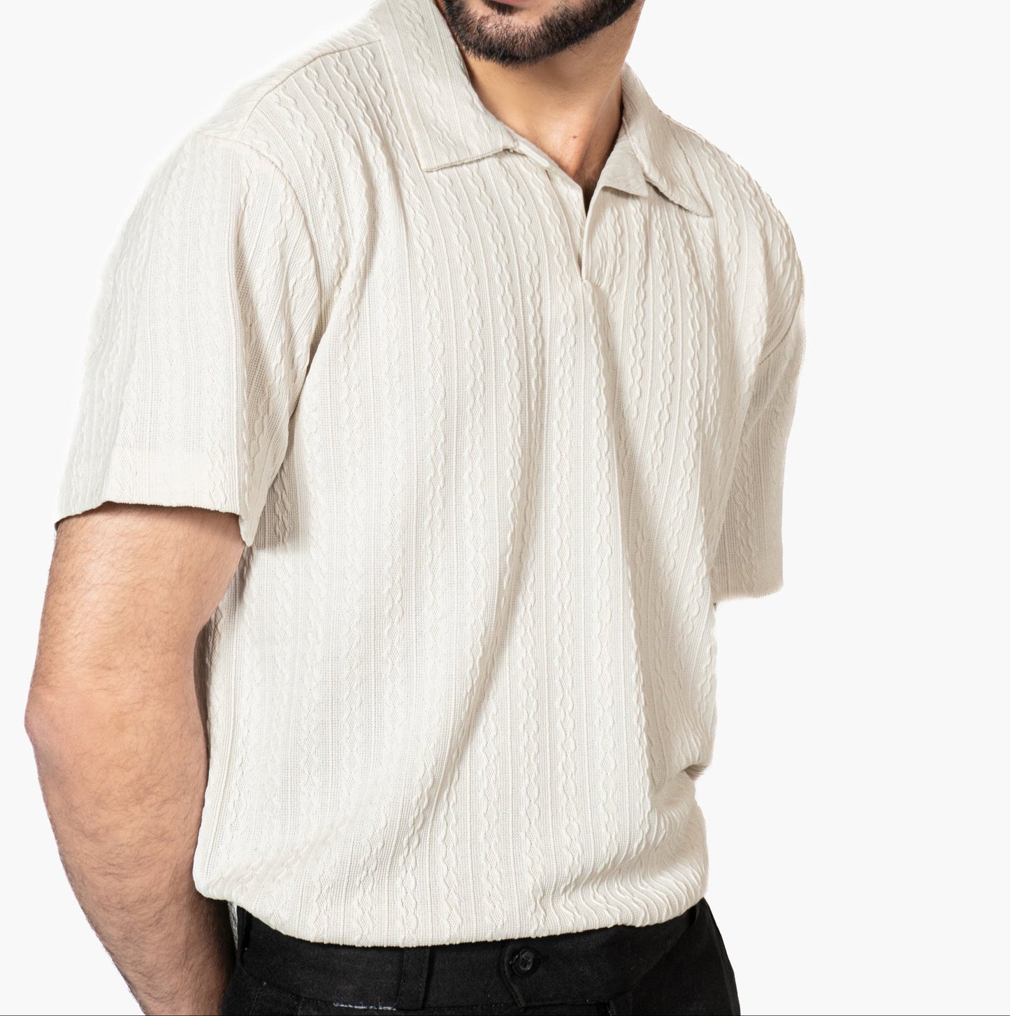 White Knitted Polo