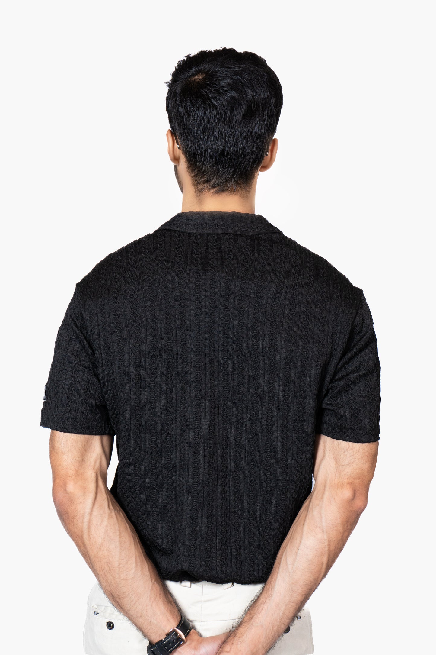 Black Knitted Polo