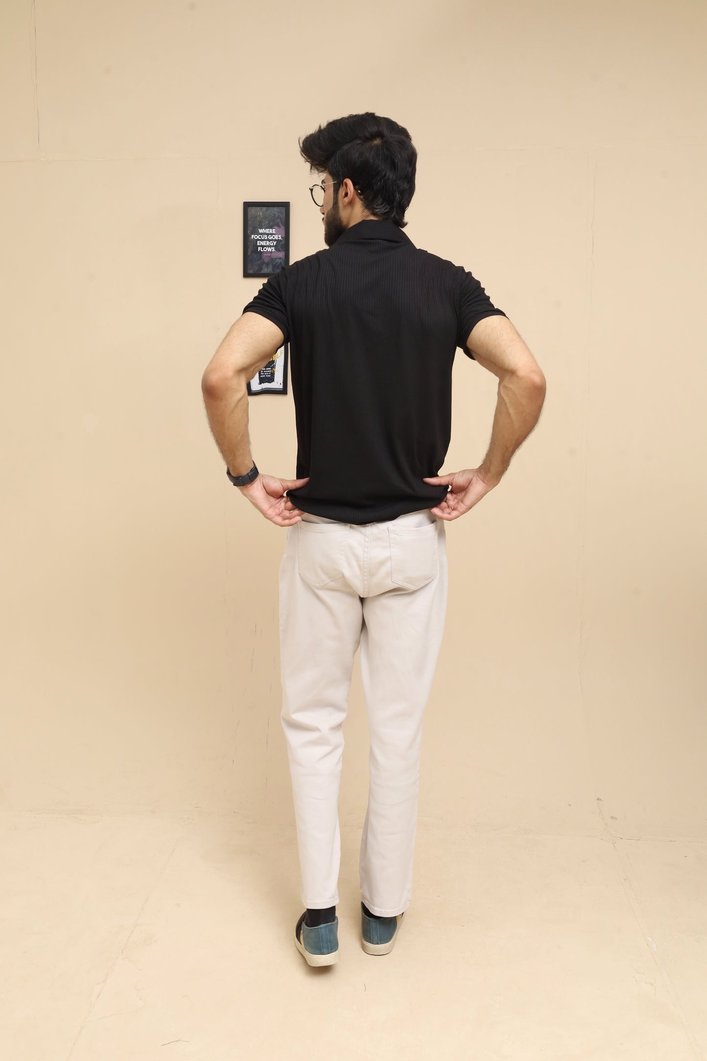 Drop Needle Black Polo