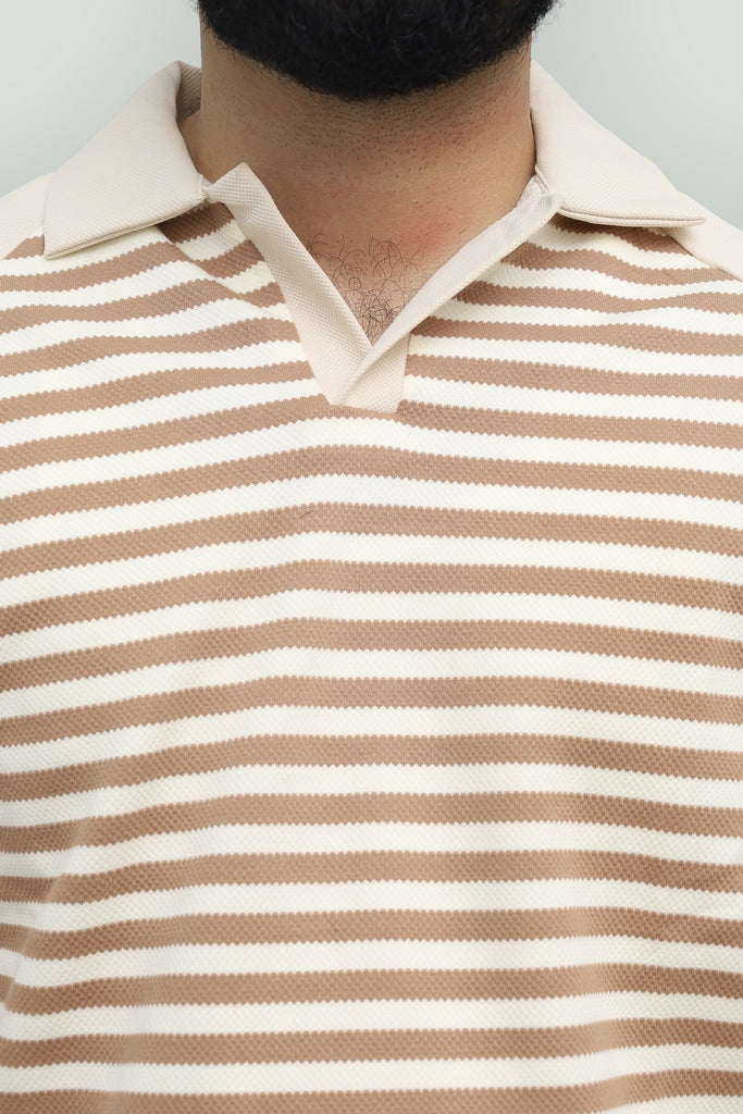 Stripe Light Brown Polo FS