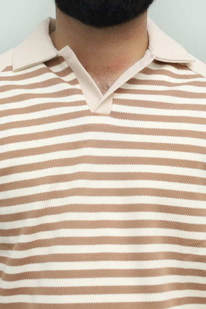 Stripe Light Brown Polo FS