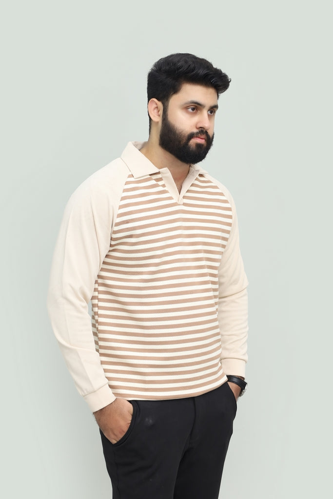 Stripe Light Brown Polo FS