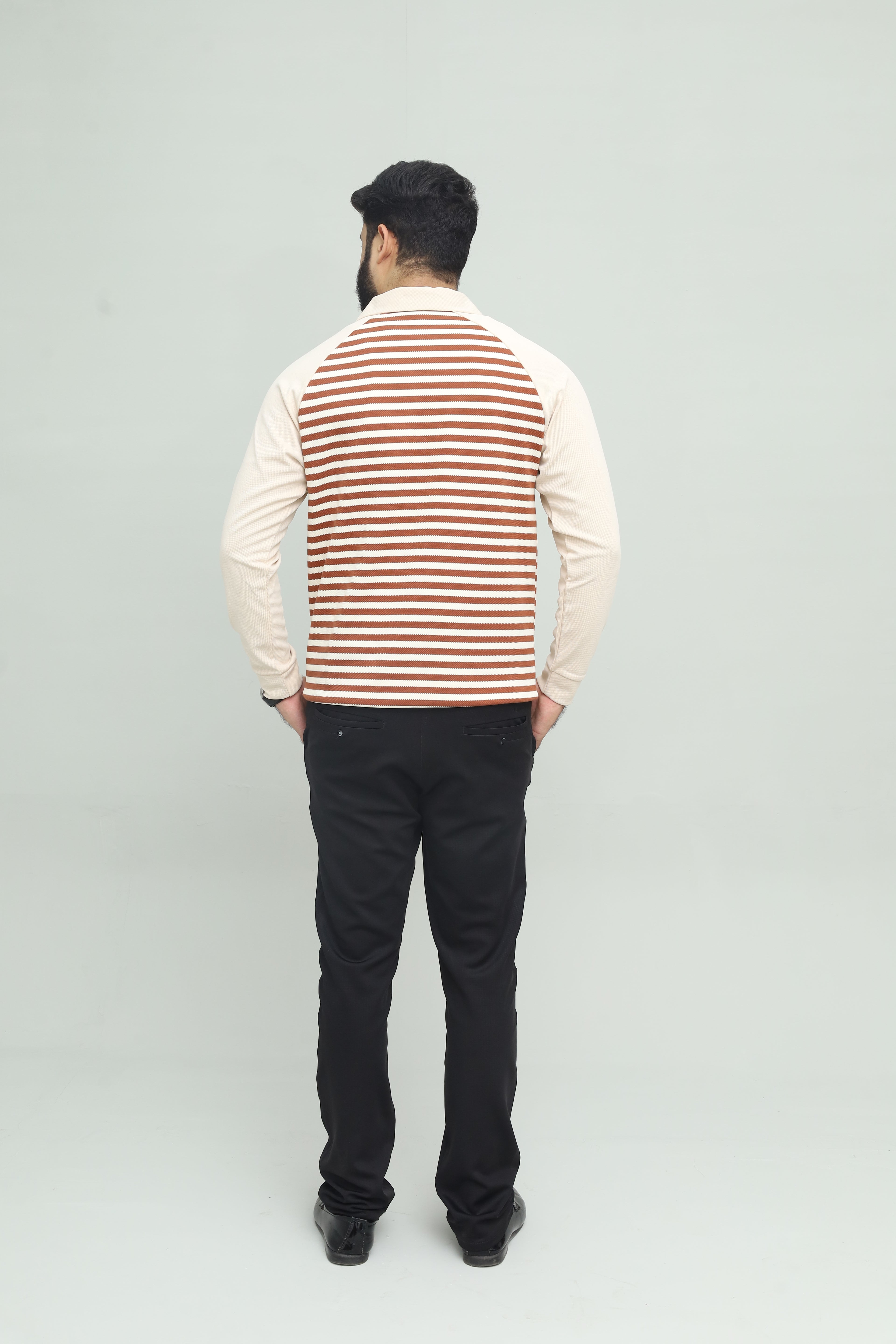 Stripe Chocolate Brown Polo FS