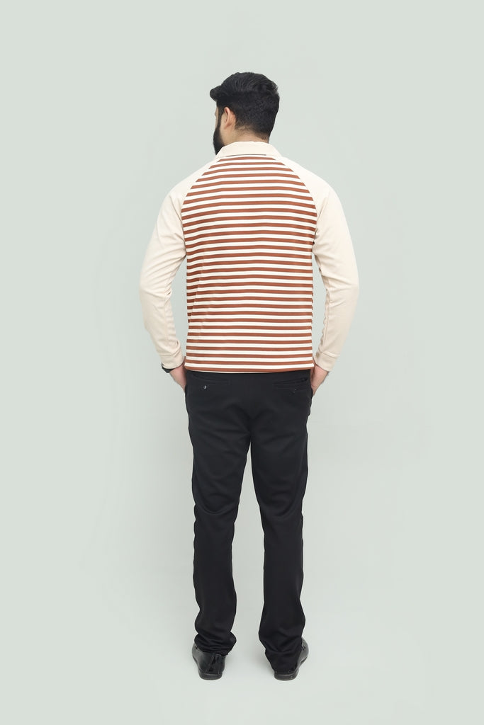 Stripe Chocolate Brown Polo FS