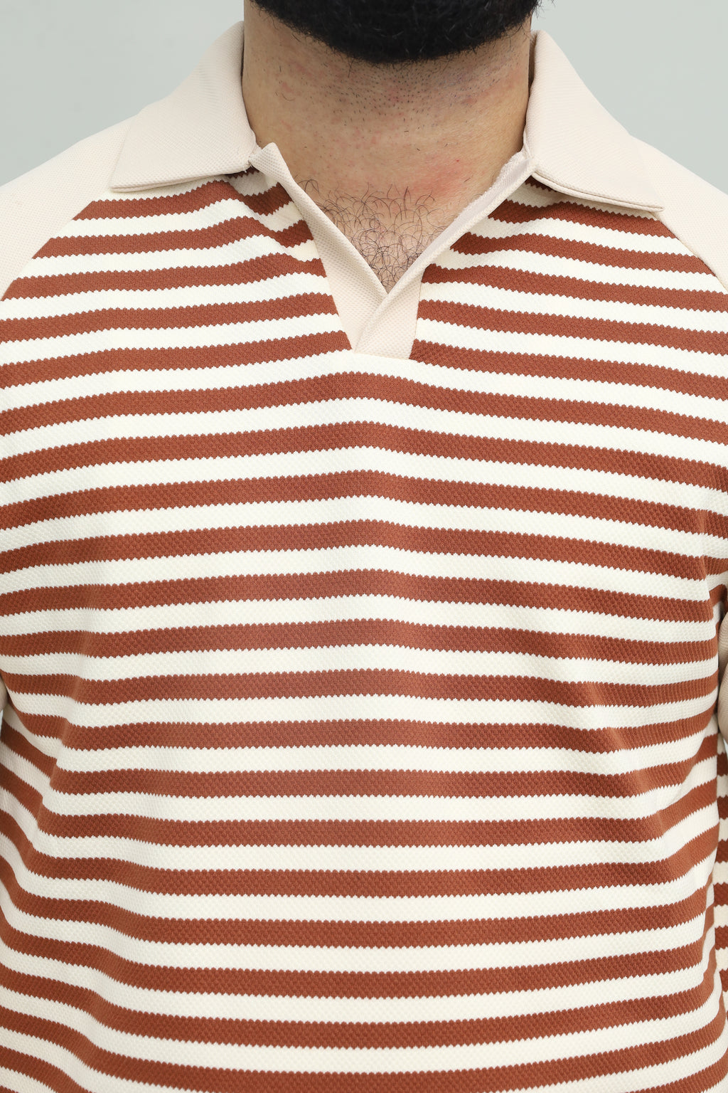 Stripe Chocolate Brown Polo FS
