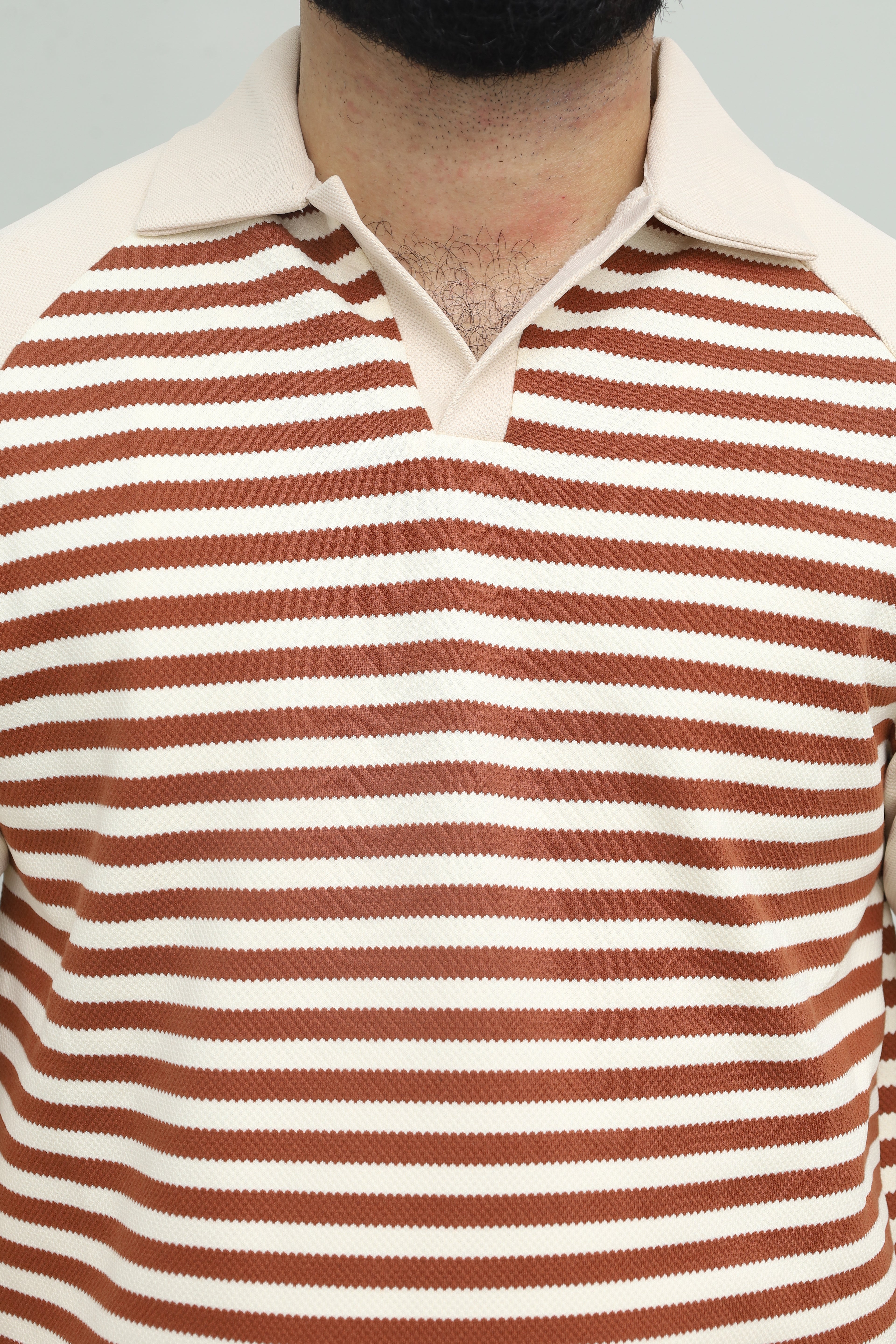 Stripe Chocolate Brown Polo FS