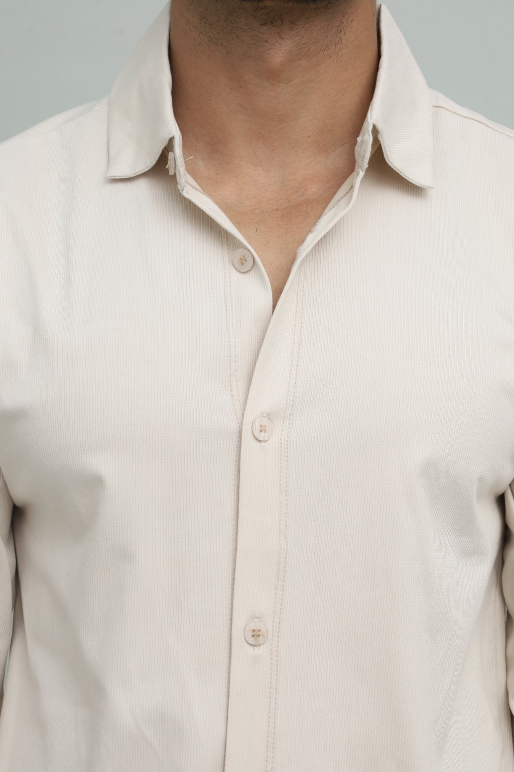 Cropped Beige Button Down Shirt FS