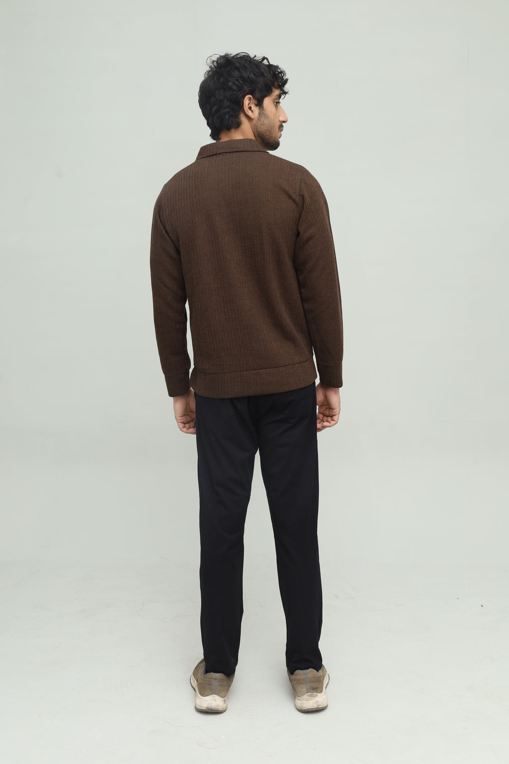 Cropped Zipper Chocolate Brown