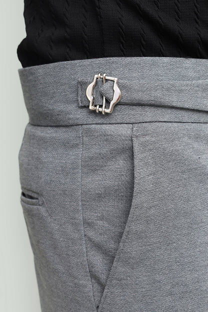 Wool Knit Zipper Blue & Dark Gray Gurkha Pant