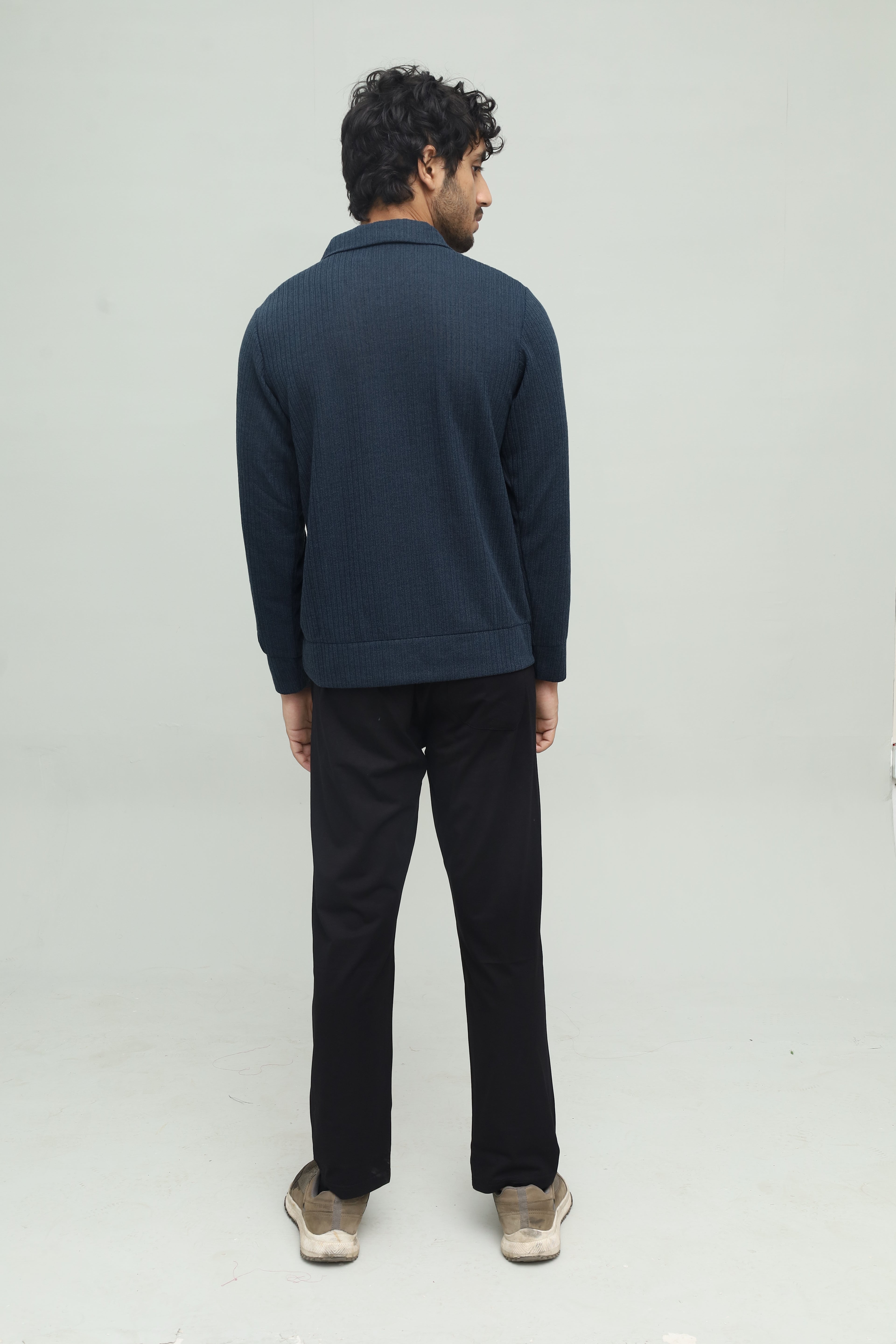 Cropped Zipper Blue