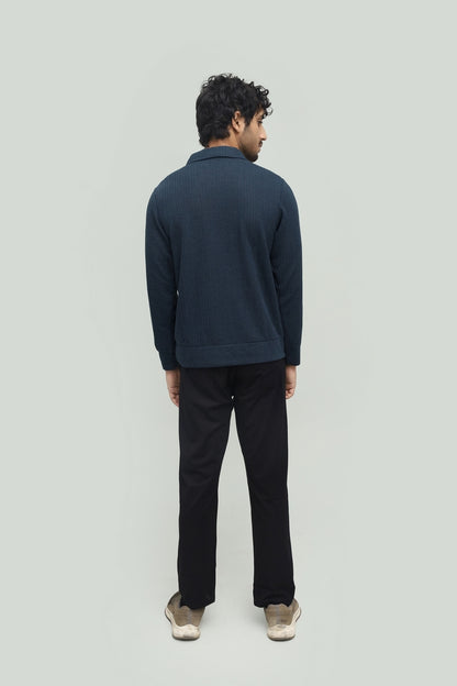 Wool Knit Zipper Blue & Dark Gray Gurkha Pant