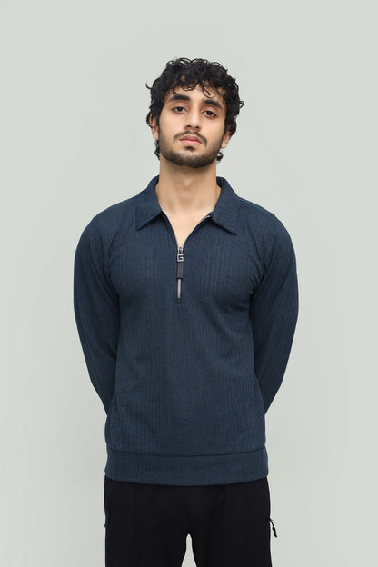 Wool Knit Zipper Blue & Dark Gray Gurkha Pant