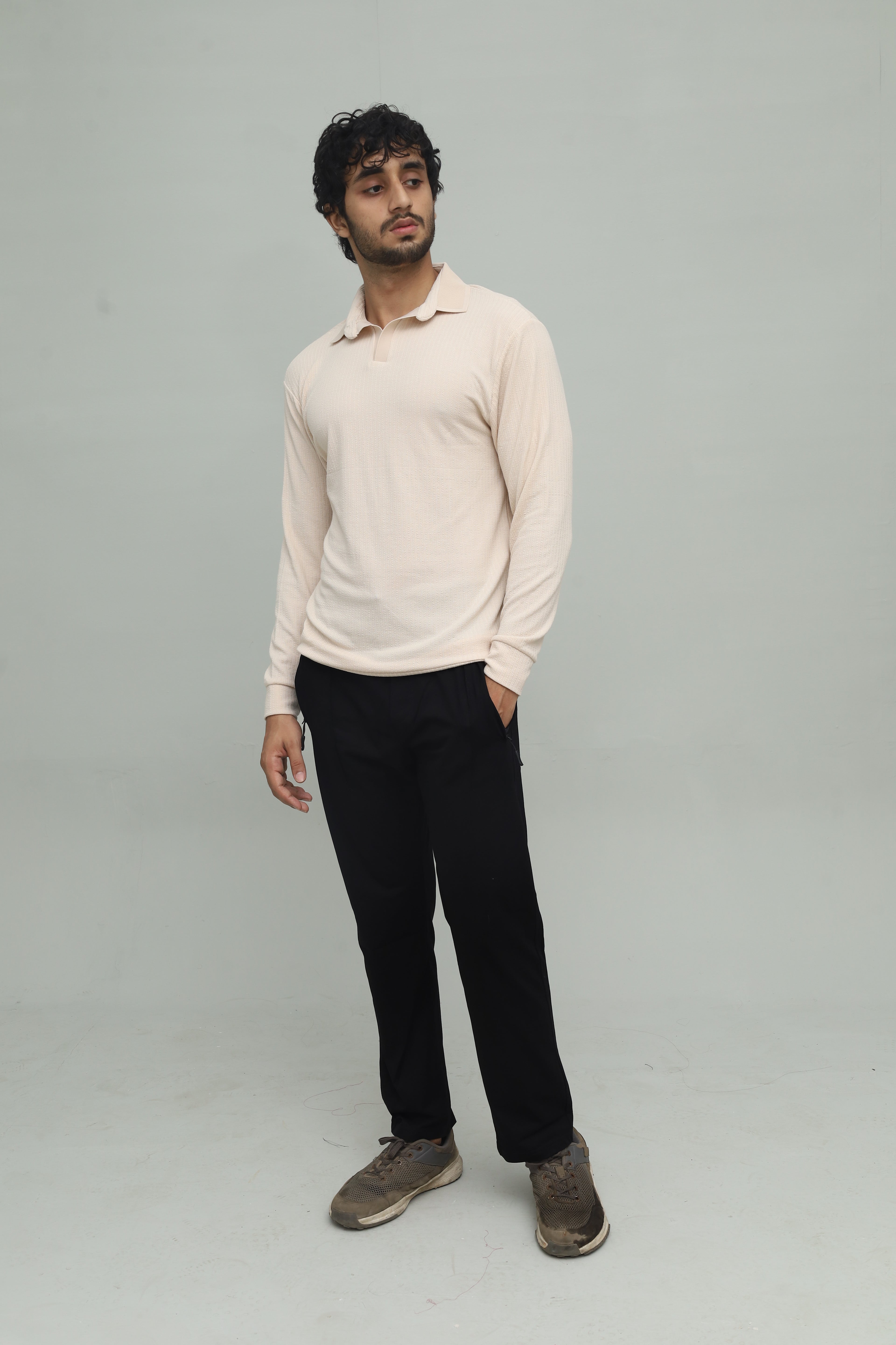 Classic Knit Beige Polo FS