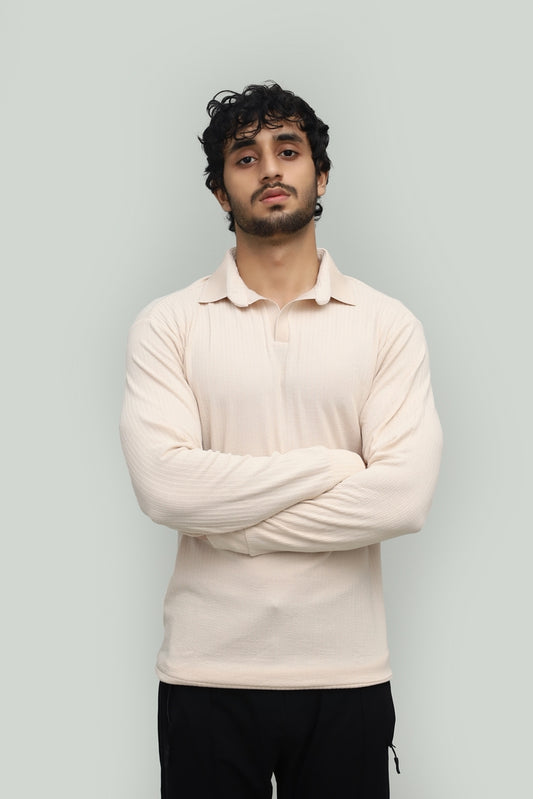 Classic Knit Beige Polo FS