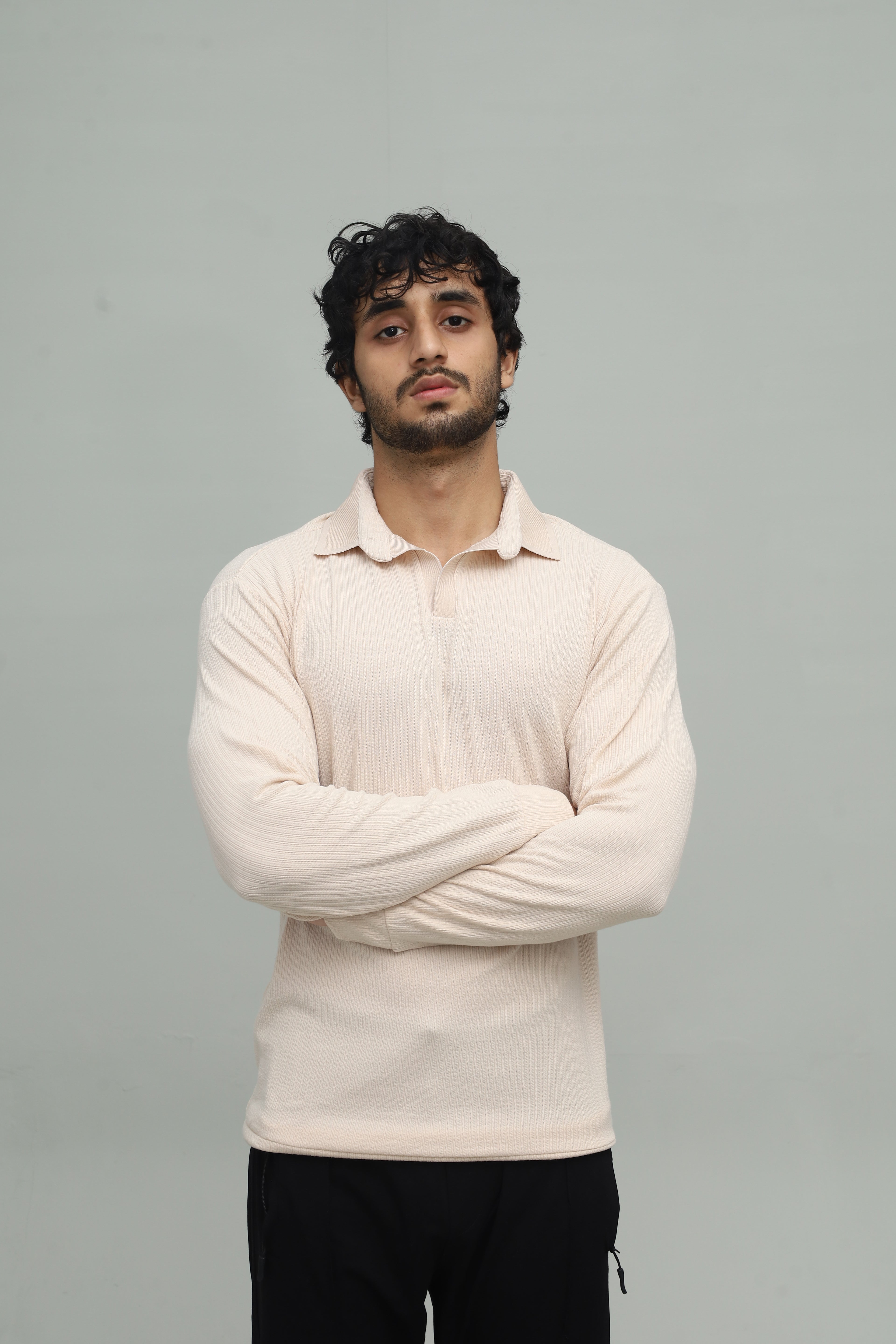 Classic Knit Beige Polo FS