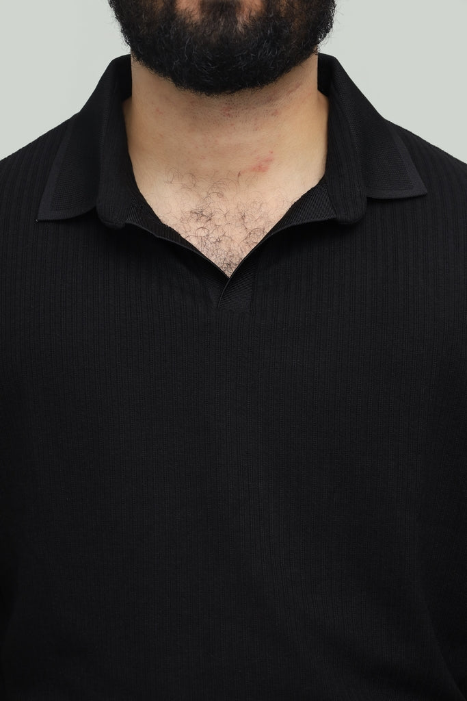 Classic Knit Black Polo FS