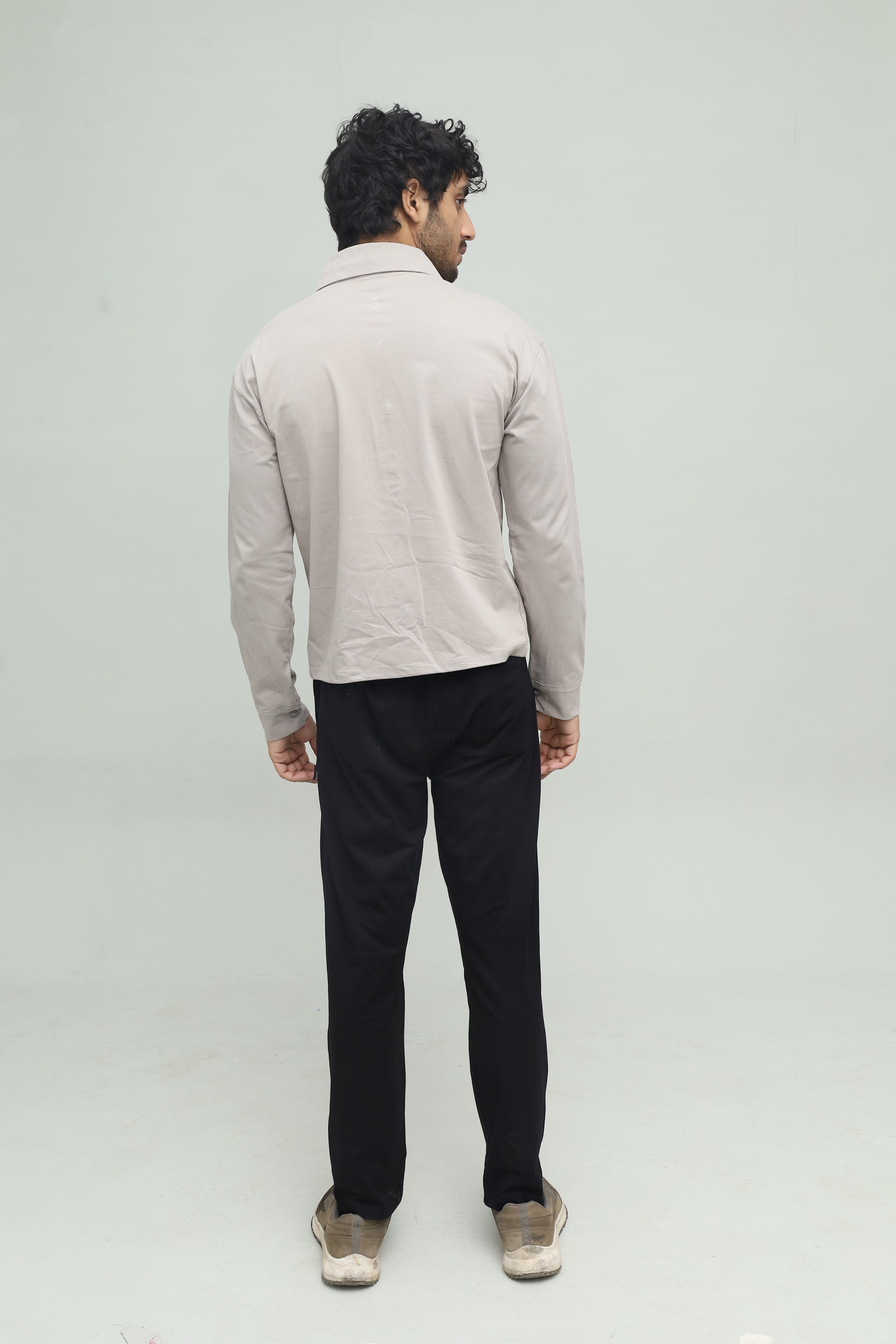 Cropped Gray Button Down Shirt FS