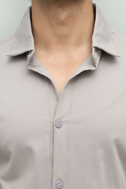 Cropped Gray Button Down Shirt FS