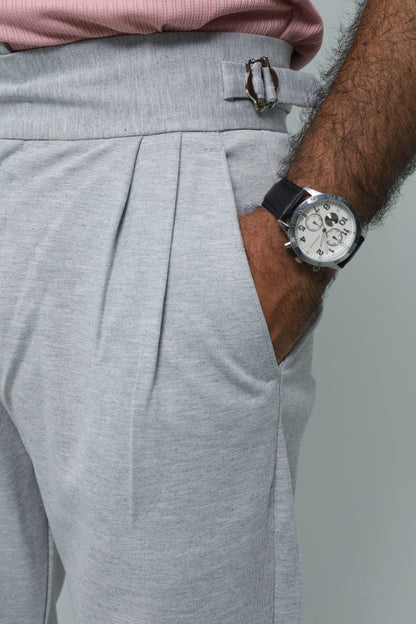 Ice Blue Drop Needle & Grey Gurkha Pants