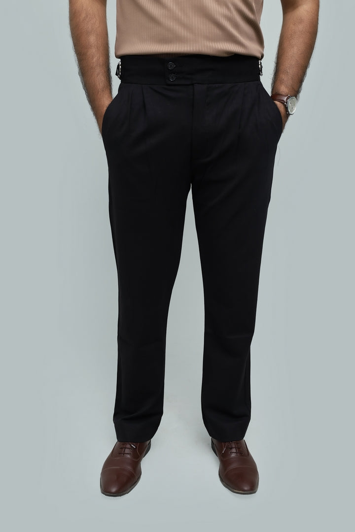 Wool Knit Zipper Chocolate Brown & Black Gurkha Pant