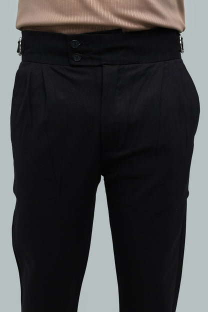 Wool Knit Zipper Chocolate Brown & Black Gurkha Pant