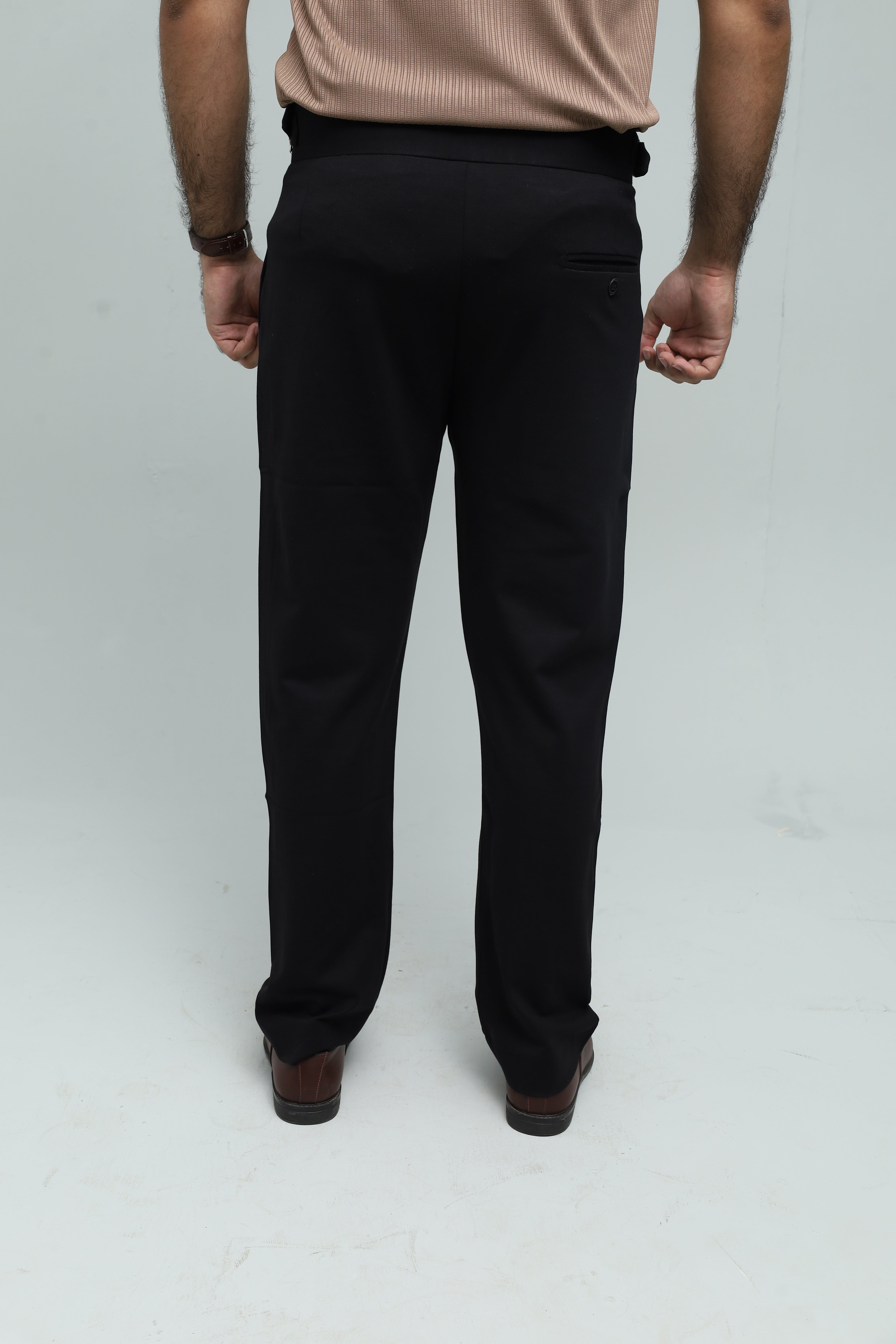 Drop Needle Charcoal Gray Polo & Black Gurkha Pants