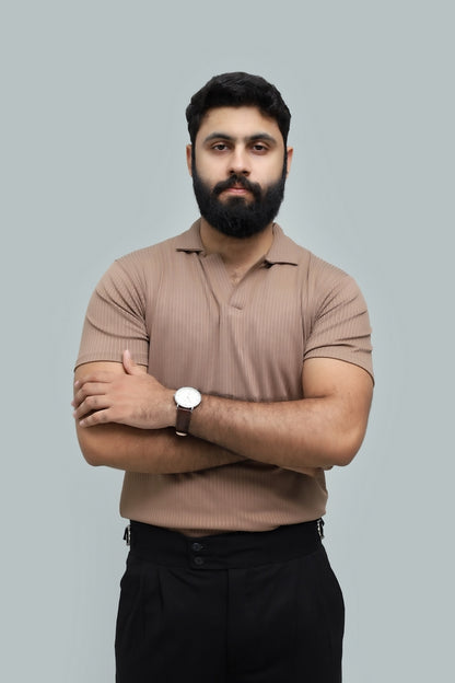 Drop Needle Sandstone Brown Polo