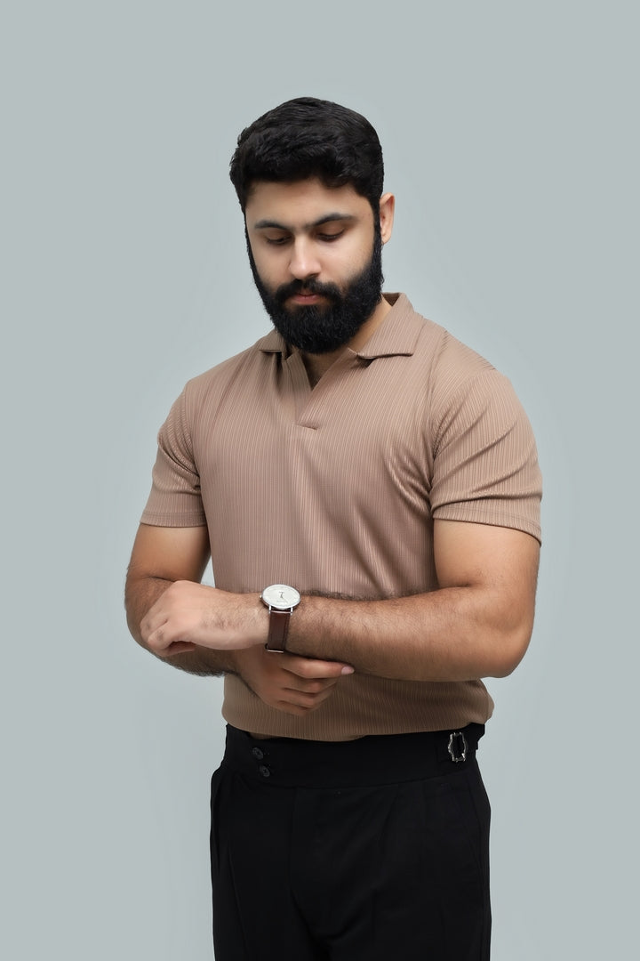 Drop Needle Sandstone Brown Polo
