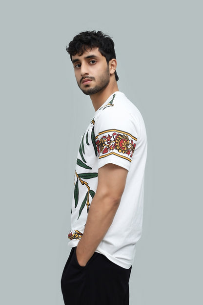 Bagh Print Tee – White
