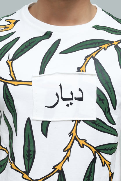 Bagh Print Tee – White