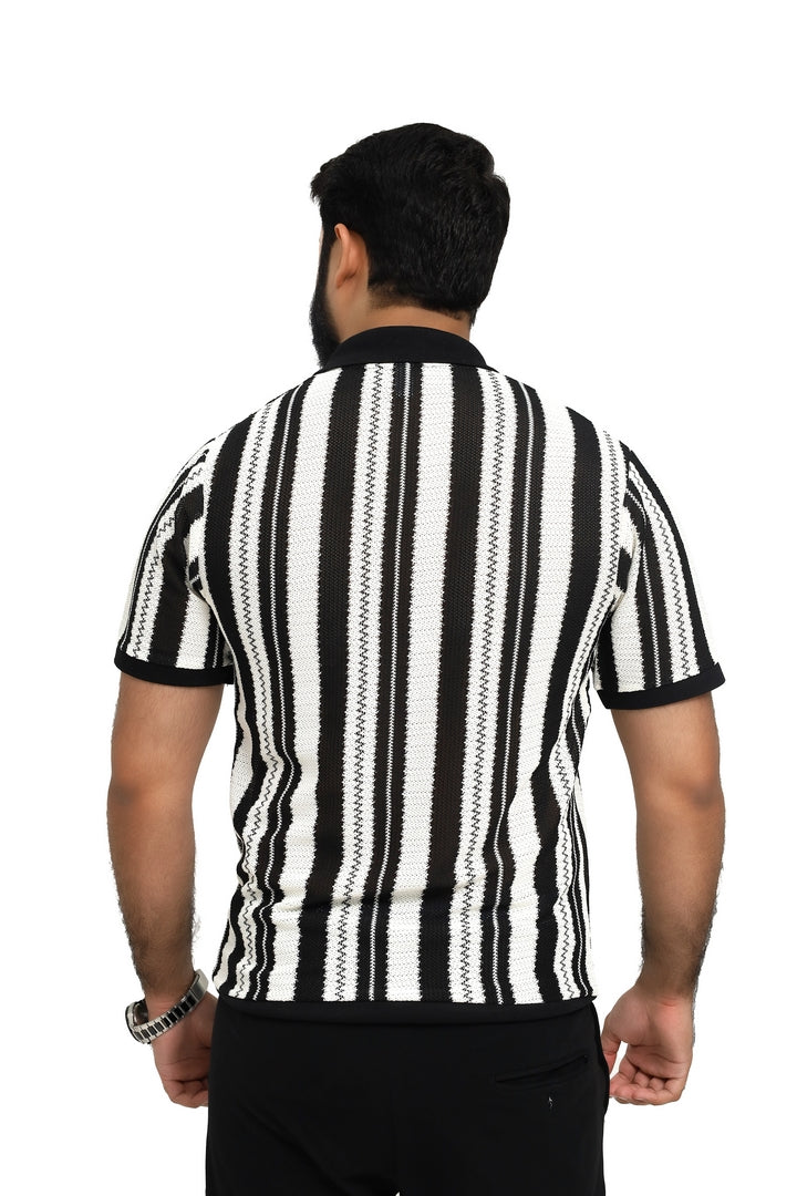 Crochet Stripe Polo