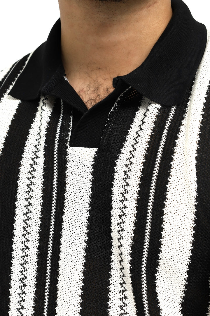 Crochet Stripe Polo