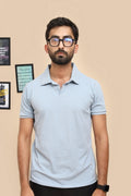 Drop Needle Ice Blue Polo